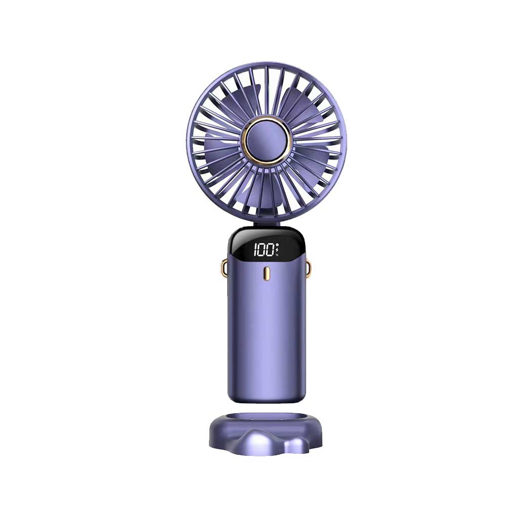 USB Mini Fan Rechargeable Portable Handheld Fan Digital Display Lazy Temporary Travel Shopping Cooling Home Car Air Cooler