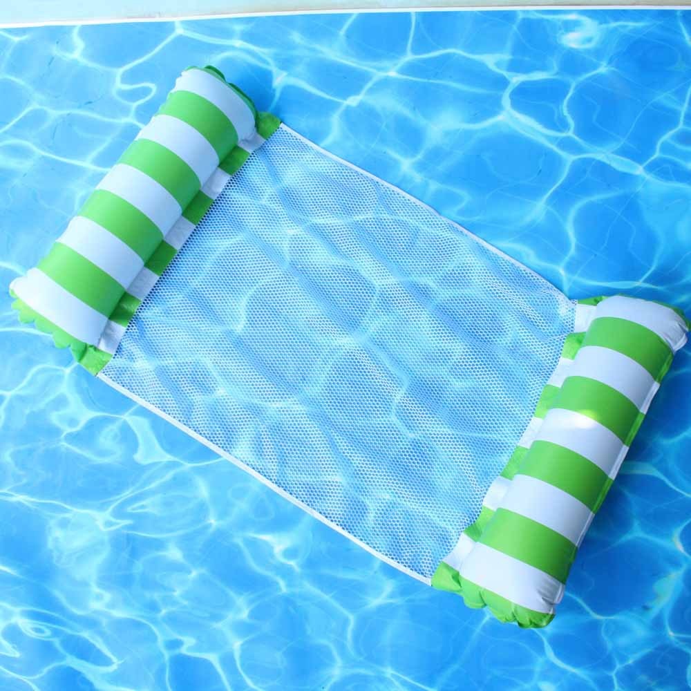 Foldable Floating Water Hammock Float Lounger Inflatable Pool mat Floating Bed Chair Swimming air mattress Pool accessories