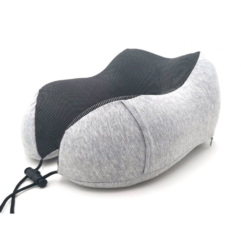 U-Shape Travel Pillow Pure Memory Foam Neck Pillow for Airplane Office Nap Cervical Pillows Flight Sleeping Head Neck Support