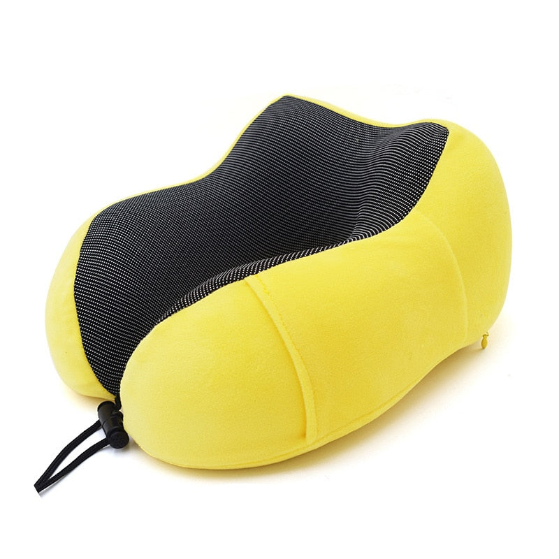 U-Shape Travel Pillow Pure Memory Foam Neck Pillow for Airplane Office Nap Cervical Pillows Flight Sleeping Head Neck Support