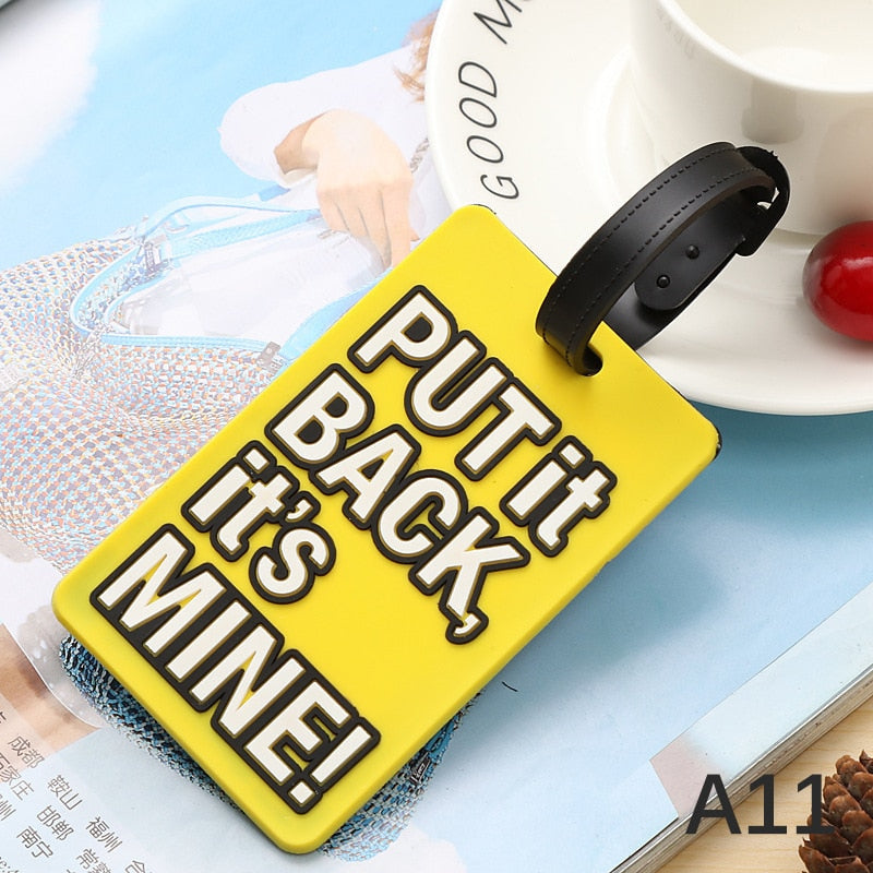 Fashion Creative Letter Not Your Bag Cute Travel Accessories Luggage Tags Suitcase Cartoon Style Silicon Portable Travel Label