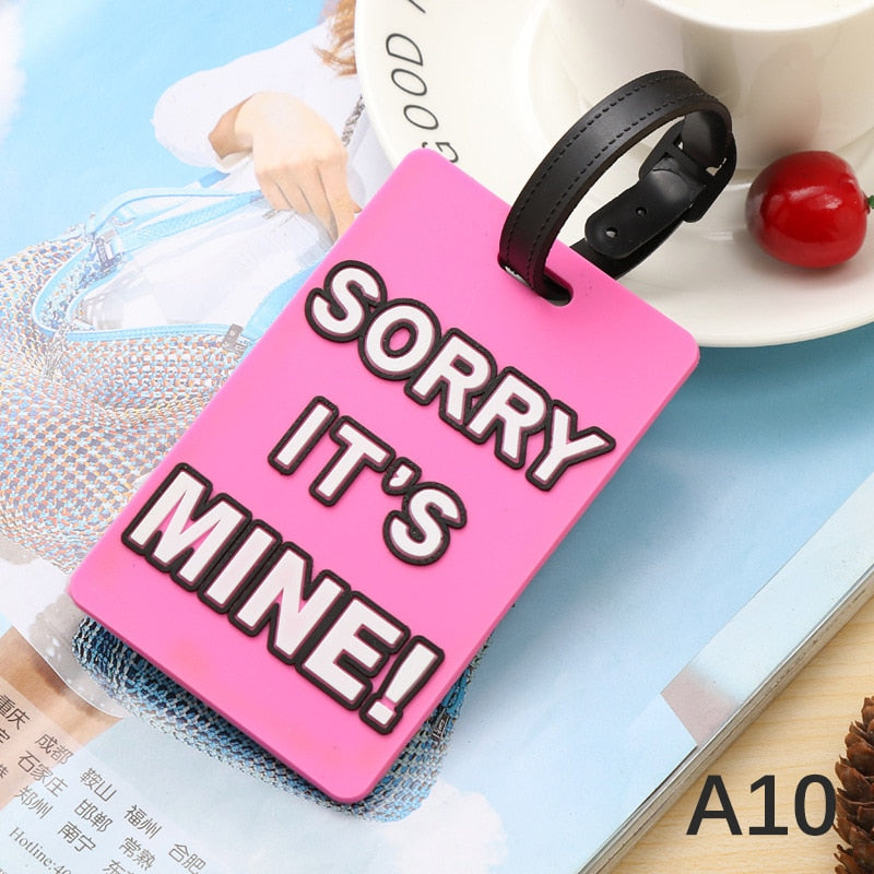 Fashion Creative Letter Not Your Bag Cute Travel Accessories Luggage Tags Suitcase Cartoon Style Silicon Portable Travel Label