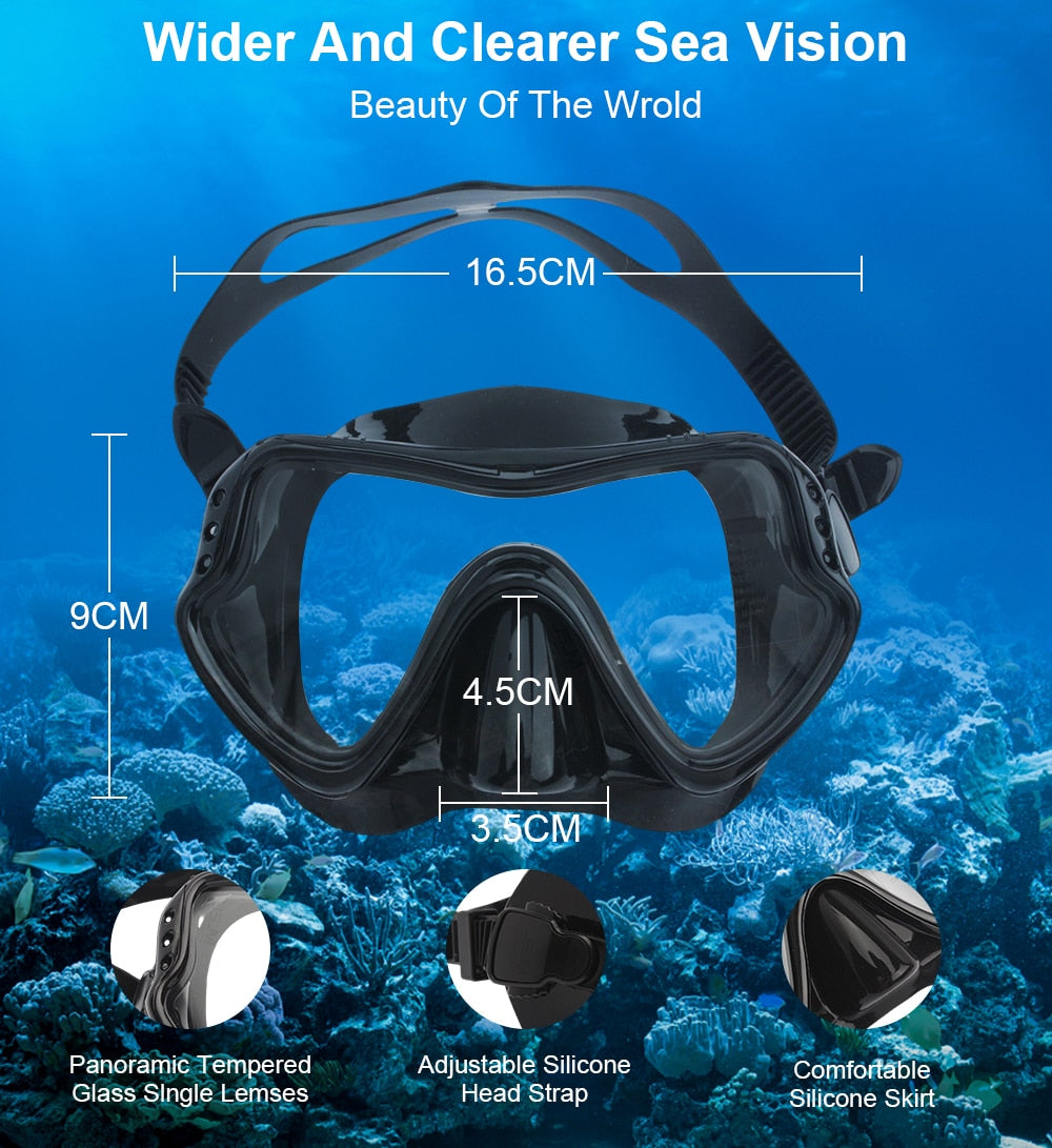 JSJM 2022 New Professional Snorkel Diving Mask and Snorkels Goggles Glasses Diving Swimming Tube Set Snorkel Mask Adult Unisex